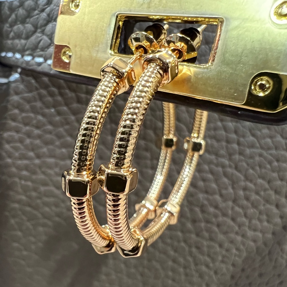 18k Yellow Gold Plated 35mm Earring